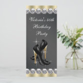Vrouwen Chic Black 40ste verjaardagsfeestje Kaart (Staand voorkant)