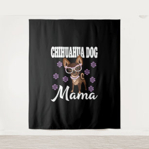 Vrouwen Chihuahua Hond Mam Wandkleed
