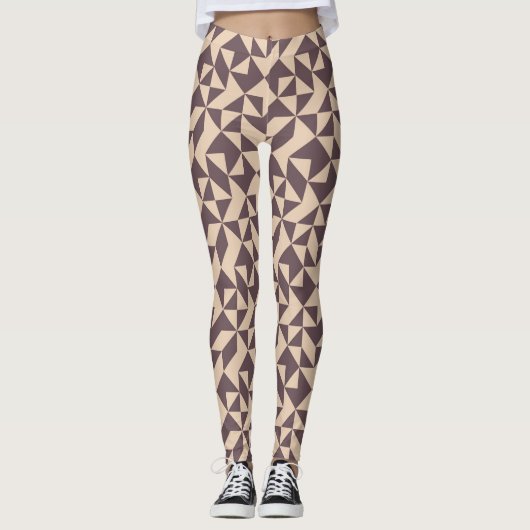 Vrouwen Chocolade Diamond Design Leggings (Voorkant)