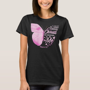 Vrouwen Christelijk Bijbelvers Vlinder Religieus J T-shirt