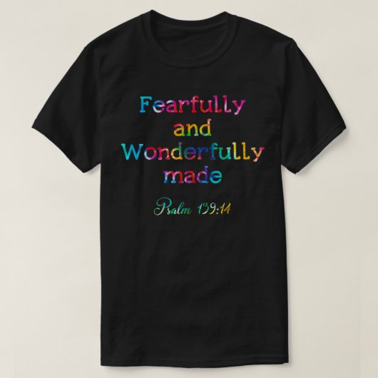 Vrouwen Christelijke God Wonderful Made Bible Reli T-shirt (Design voorkant)