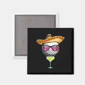 Vrouwen Cinco De Mayo Golfbal Met Sombrero Margar Magneet (Voorkant / Achterkant)