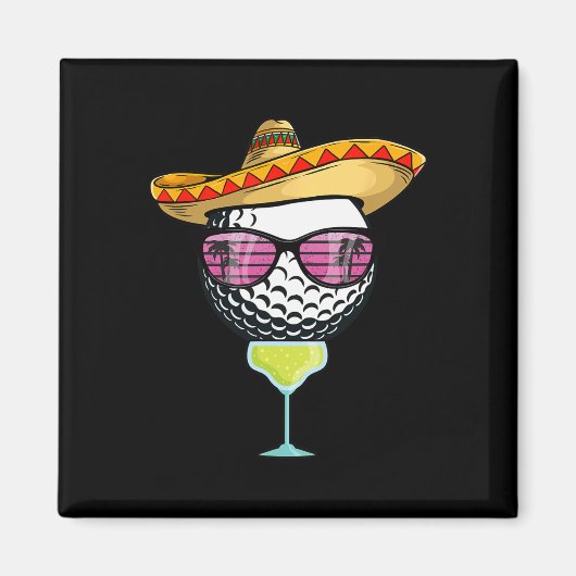 Vrouwen Cinco De Mayo Golfbal Met Sombrero Margar Magneet (Voorkant)