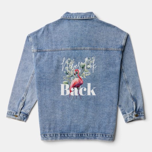 Vrouwen citeren Flamingo Denim Jacket (Achterkant)