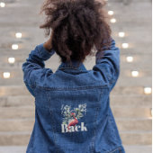 Vrouwen citeren Flamingo Denim Jacket