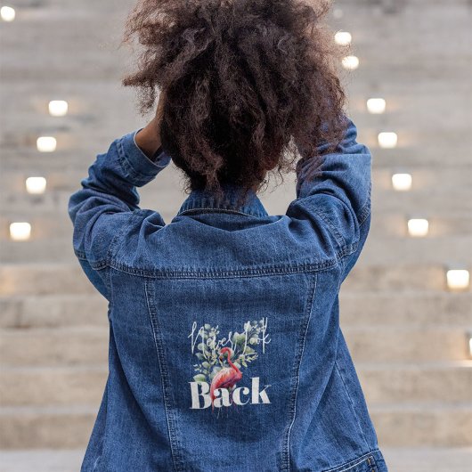 Vrouwen citeren Flamingo Denim Jacket