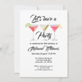 Vrouwen cocktail zomer 50ste verjaardagsfeest kaart (Voorkant)