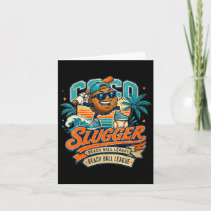 Vrouwen coco slugger honkbal retro kokosnoot sport kaart