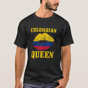 Vrouwen Colombiaanse koningin Colombia Vlag  winna T-shirt