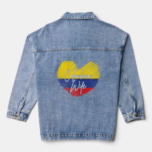 Vrouwen Colombiaanse vrouw, Colombia Erfgoed Roots Denim Jacket (Achterkant)