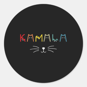 Vrouwen Commala Kat Lettering Positief Grappig Kat Ronde Sticker