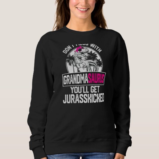 Vrouwen Cool Grandmasaurus Dinosaur Rex Leuke Moed Trui (Voorkant)