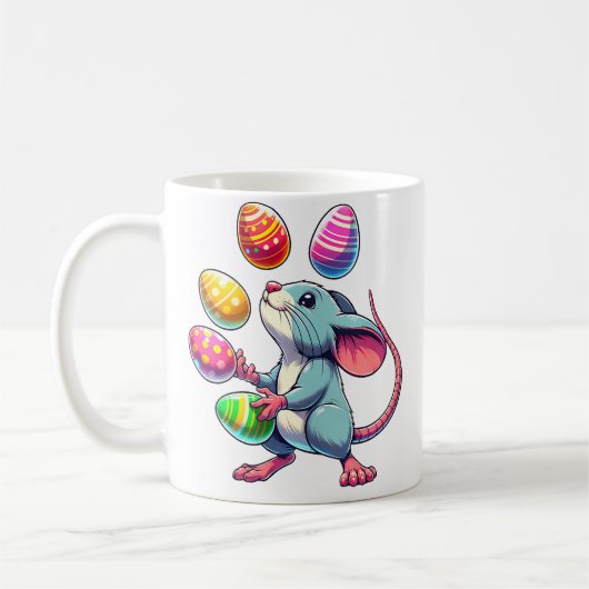 Vrouwen Cool Rat Juggler Jongleren Pasen Koffiemok (Links)