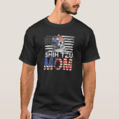 Vrouwen Cool Shih Tzu Mam USA Vlag Patriotic Moede T-shirt (Voorkant)
