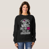 Vrouwen Cool Single Momsaurus Dinosaur Rex Leuk Mo Trui (Voorkant volledig)
