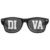Vrouwen Cool Zwart Bold Letter Diva Retro Zonnebril (Voorkant)
