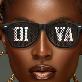 Vrouwen Cool Zwart Bold Letter Diva Retro Zonnebril