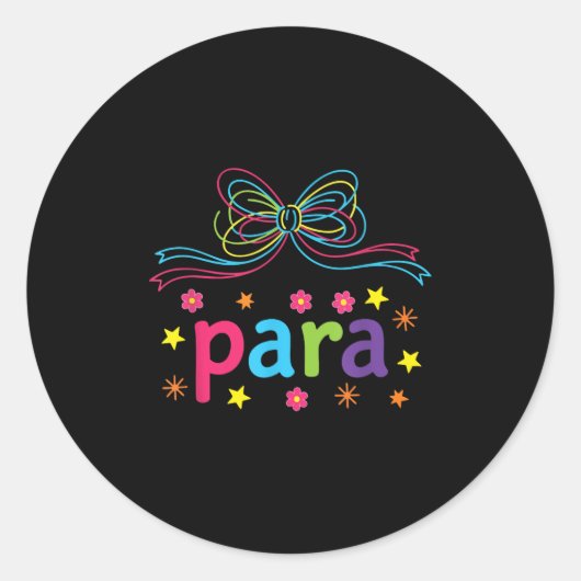 Vrouwen Coquette Para Bow Paraprofessional Waarder Ronde Sticker (Voorkant)