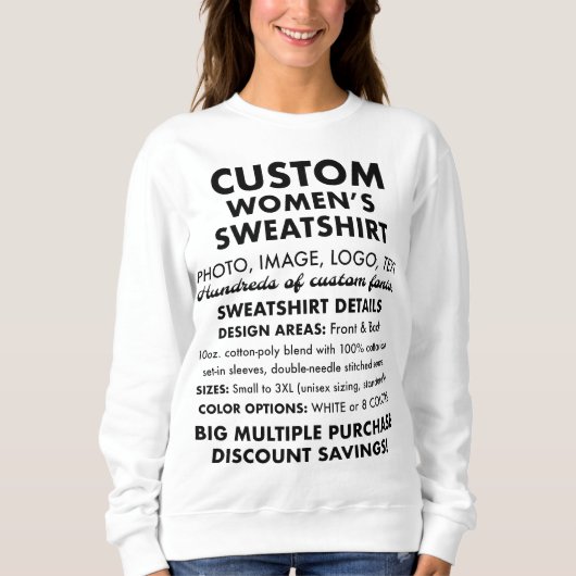 Vrouwen Custom gepersonaliseerde sweatshirt - 9 kl (Voorkant)
