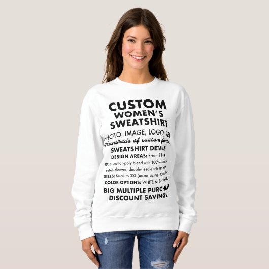 Vrouwen Custom gepersonaliseerde sweatshirt - 9 kl (Voorkant volledig)