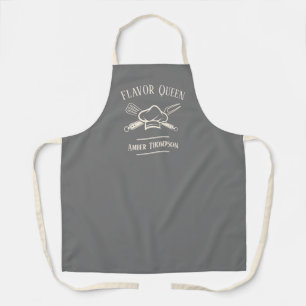 Vrouwen Custom Tekst & Naam Chef Koken BBQ Schort