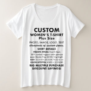 Vrouwen Custom White Plus Size T-shirt