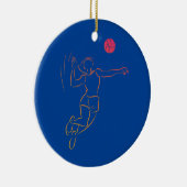 Vrouwen Cute Beach Volleyball Girl Volleyball Keramisch Ornament (Rechts)