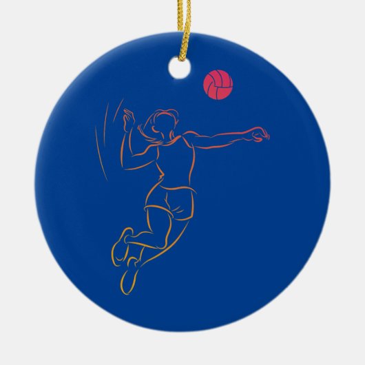 Vrouwen Cute Beach Volleyball Girl Volleyball Keramisch Ornament (Voorkant)