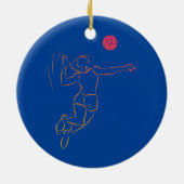 Vrouwen Cute Beach Volleyball Girl Volleyball Keramisch Ornament (Achterkant)