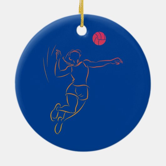 Vrouwen Cute Beach Volleyball Girl Volleyball Keramisch Ornament (Achterkant)