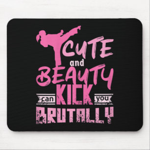 Vrouwen Cute En Beauty Karate Kickboksen Meisje Muismat