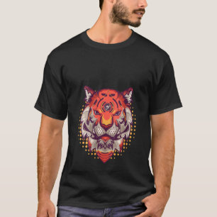 Vrouwen Cyborg Tijger Hoofd Wilde Kat Tijger Graph T-shirt