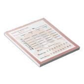 Vrouwen Dag Roos Gouden Bunco Score Pad Notitieblok (Schuin)