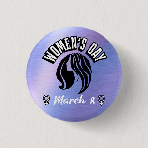 Vrouwen Dag Silhouet Logo Ronde Button 3,2 Cm