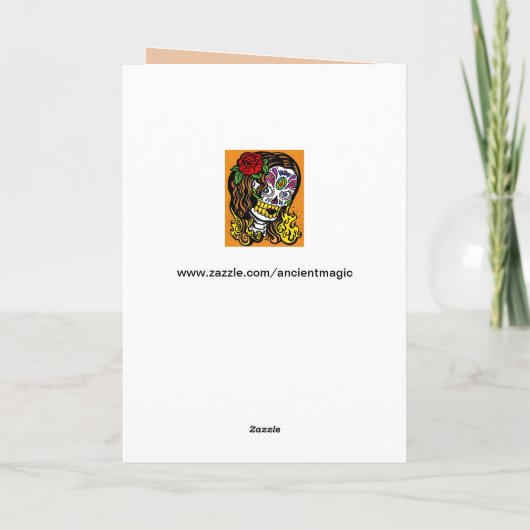 vrouwen dag van het dode wenskaart kaart (Achterkant)