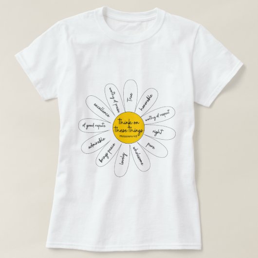 Vrouwen Daisy Filippenzen 4:8 T-shirt (Design voorkant)