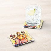 Vrouwen dansen bier onderzetter (Rechterzijde)