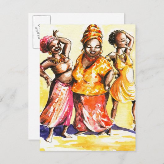 Vrouwen dansen briefkaart (Voorkant / Achterkant)