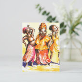 Vrouwen dansen briefkaart (Staand voorkant)