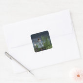 Vrouwen dansen door het Zee Vierkante Sticker (Envelop)