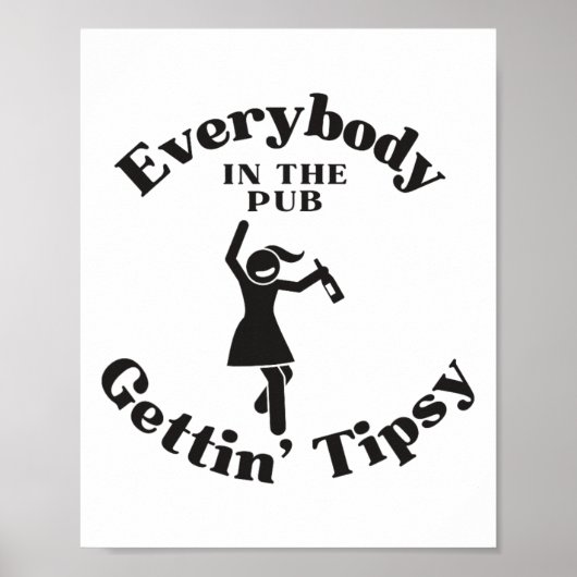 Vrouwen dansen Iedereen in de pub wordt aangeschot Poster (Voorkant)