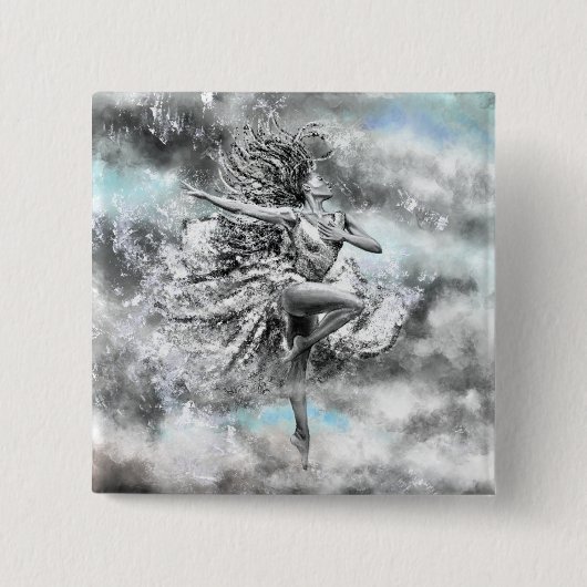 Vrouwen dansen in de wolken - Button (Voorkant)