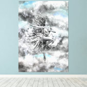 Vrouwen dansen in de wolken - voelen - schilderen canvas afdruk (Insitu (Houten vloer))