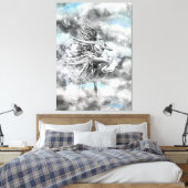 Vrouwen dansen in de wolken - voelen - schilderen canvas afdruk (Insitu (Slaapkamer))