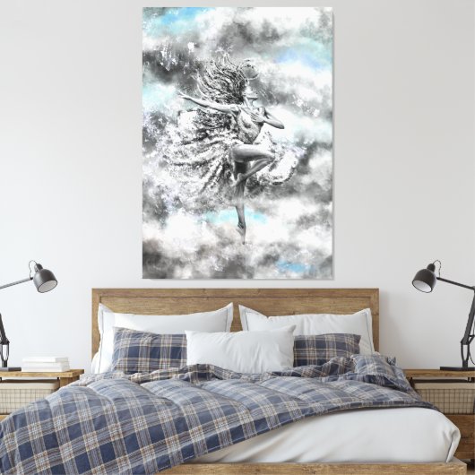 Vrouwen dansen in de wolken - voelen - schilderen canvas afdruk (Insitu (Slaapkamer))