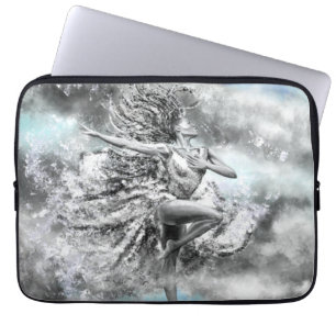 Vrouwen dansen in de wolken - voelen - schilderen laptop sleeve