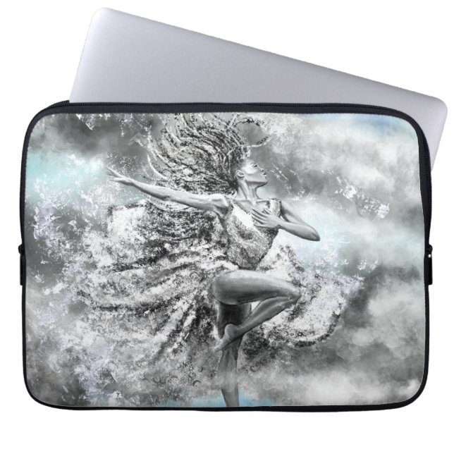 Vrouwen dansen in de wolken - voelen - schilderen laptop sleeve (Voorkant)