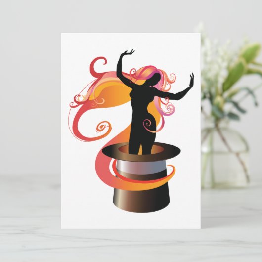 Vrouwen dansen in een topuitzending kaart (Staand voorkant)