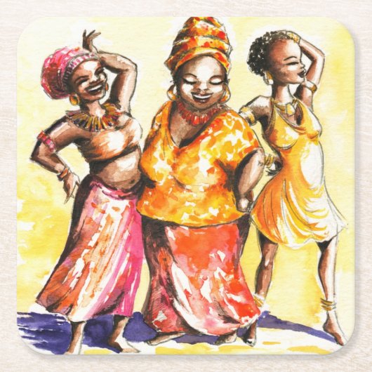 Vrouwen dansen kartonnen onderzetters (Voorkant)