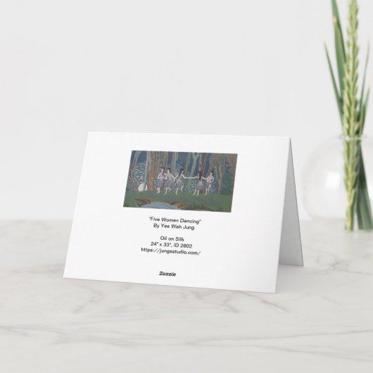 Vrouwen dansen met de maan kaart (Achterkant)